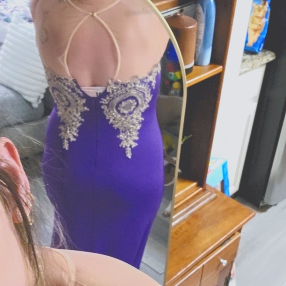 Formal Dress. Size 10-12. Purple. Mermaid. - Picture 9 of 9